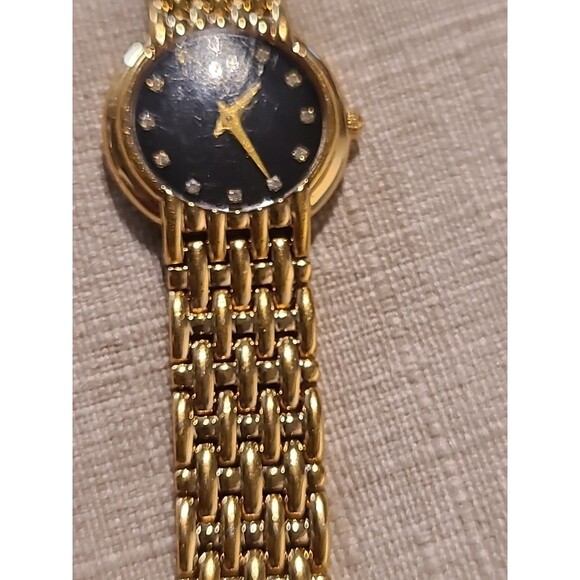 ESQ Gold Tone ladies, Link Quartz Watch W/Stones main image 7
